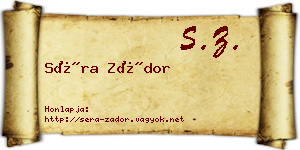 Séra Zádor névjegykártya