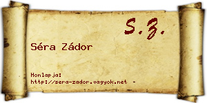 Séra Zádor névjegykártya